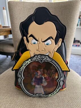 Gaston Villain Loungefly Mini Backpack with Magic Mirror